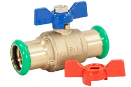EP PEGASUS Pressfit Butterfly Ball Valve Blue & Red Handle 28mm