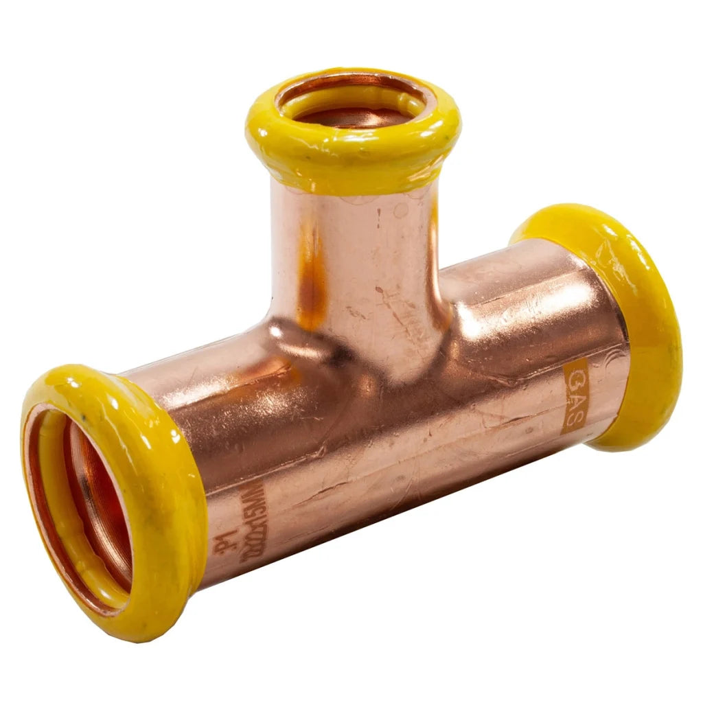 EP PEGASUS Gas PressFit Reducing Tee Branch 22mm x 22mm x 15mm