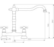 Abode Melford Bridge Mixer Tap - Chrome