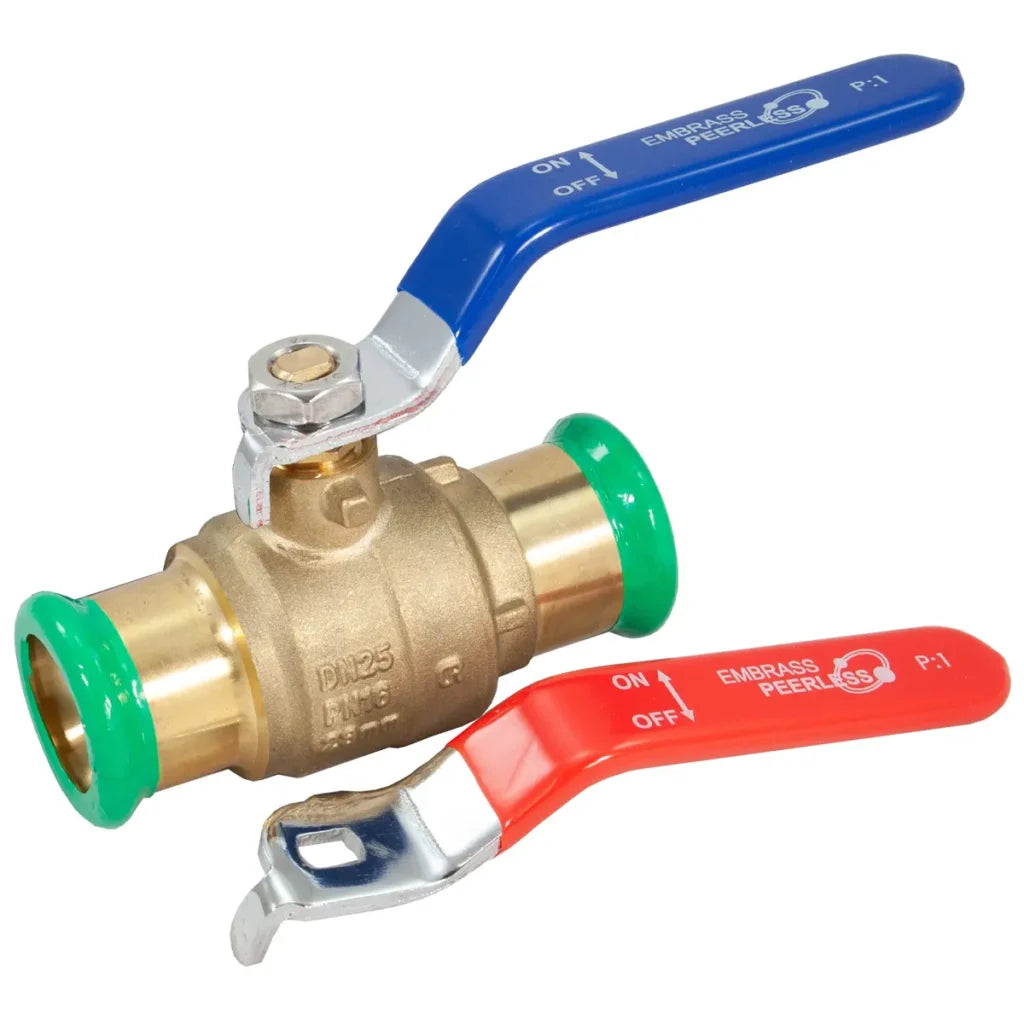 EP PEGASUS Pressfit Lever Ball Valve Blue & Red Handle 22mm