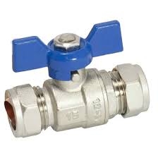 EP Butterfly Ball Valve Blue Handle 15mm